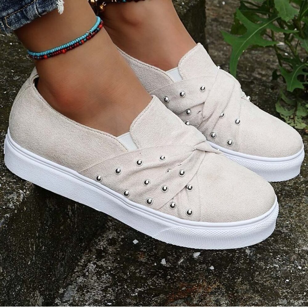 RXFSP - Beige Twisted Slip On Sneaker